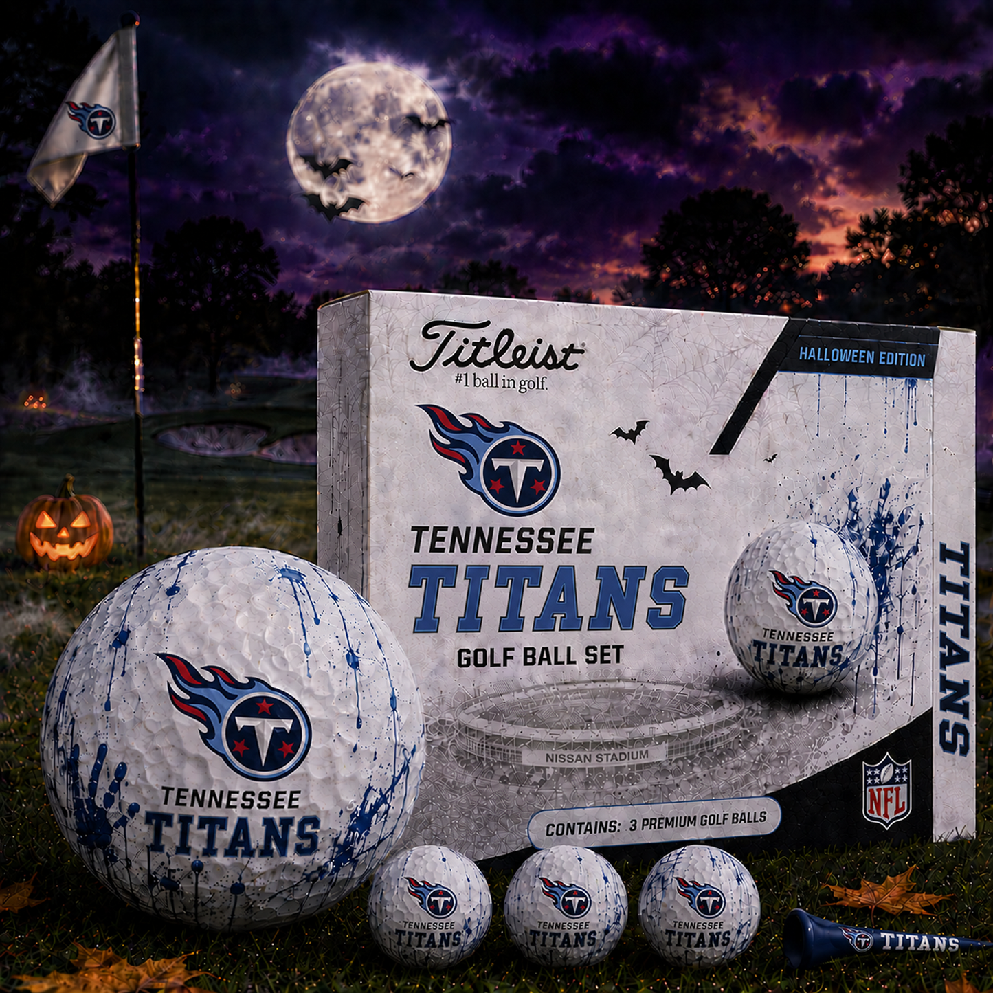 TEN x NFL Halloween Edition Golf Ball Set 3 Premium Golf Balls