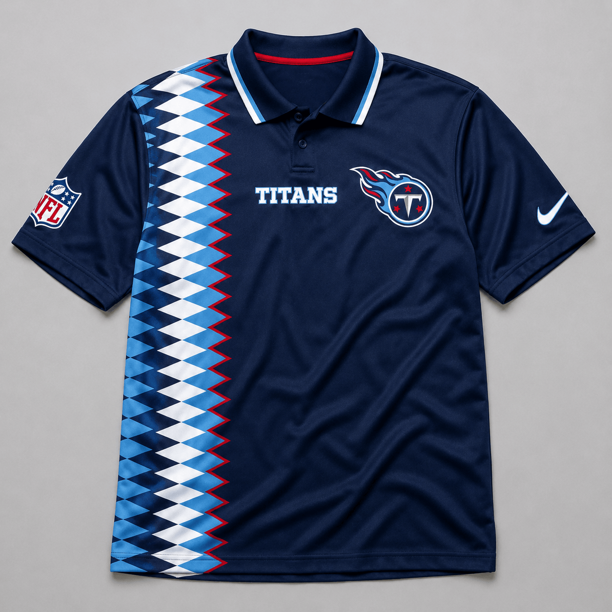 TT Premium NFL Men’s Sporty Zigzag Stripe Polo Shirt
