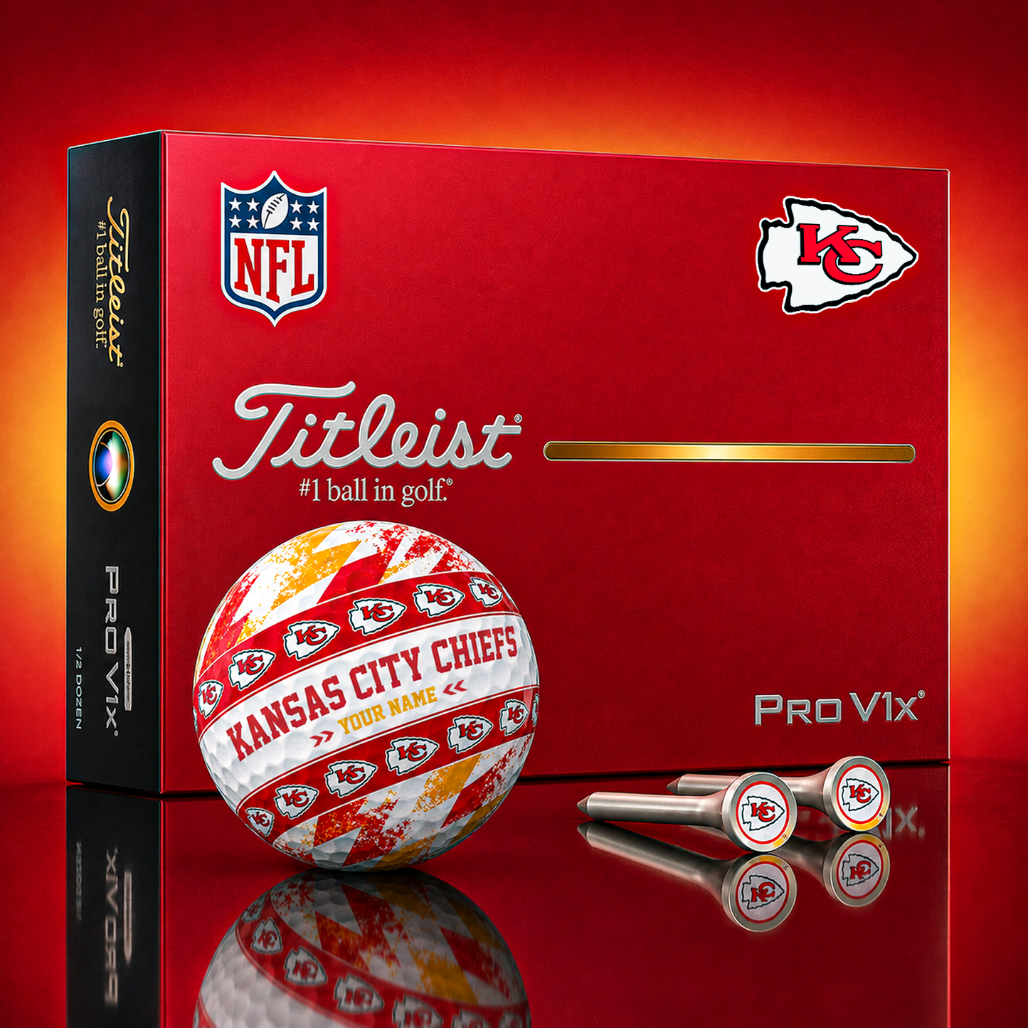 Titleist X Premium NFL KC PERSONALIZED GOLF BALL LIMITED EDITION