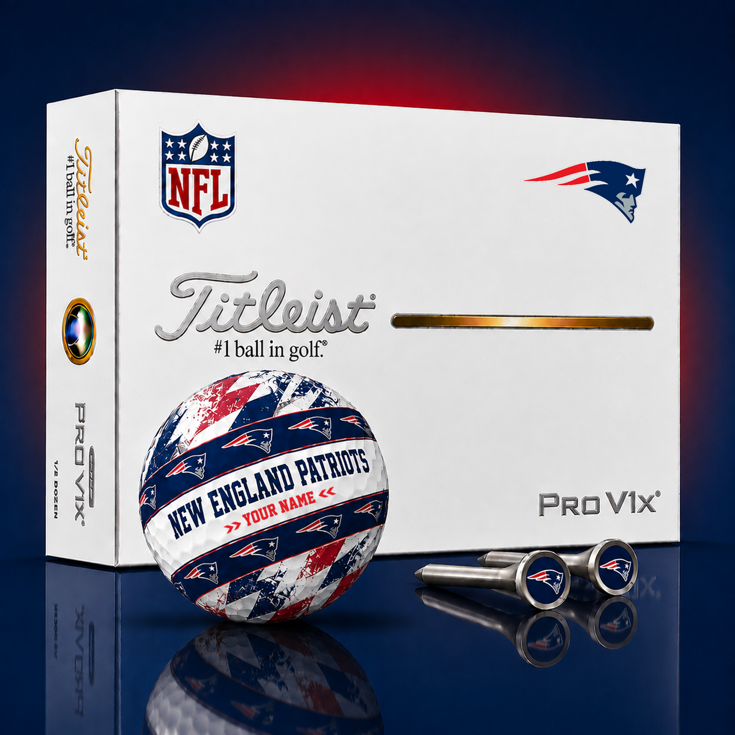 Titleist X Premium NFL NE PERSONALIZED GOLF BALL LIMITED EDITION
