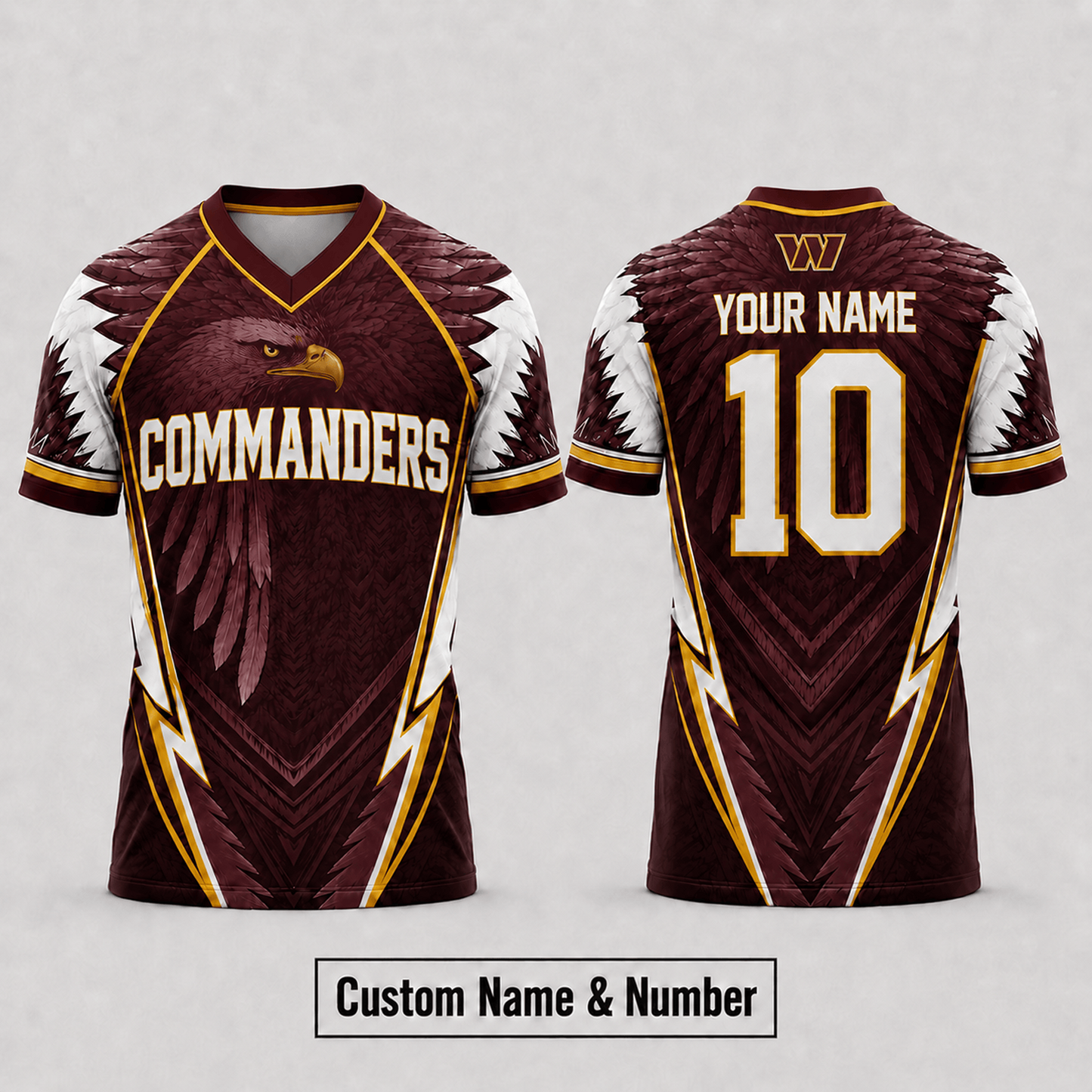 WAS x NFL Premium Custom Name And Number Jersey For Fierce Football Fans