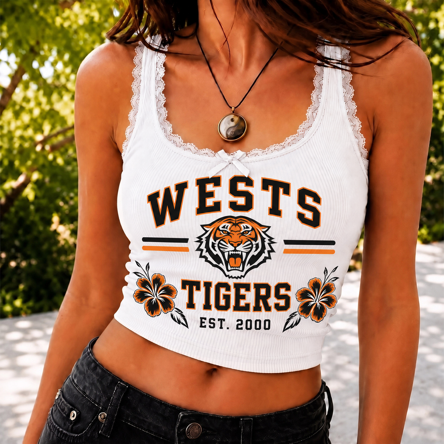 WST x NRL Game Day Lace Tank Top Shirt
