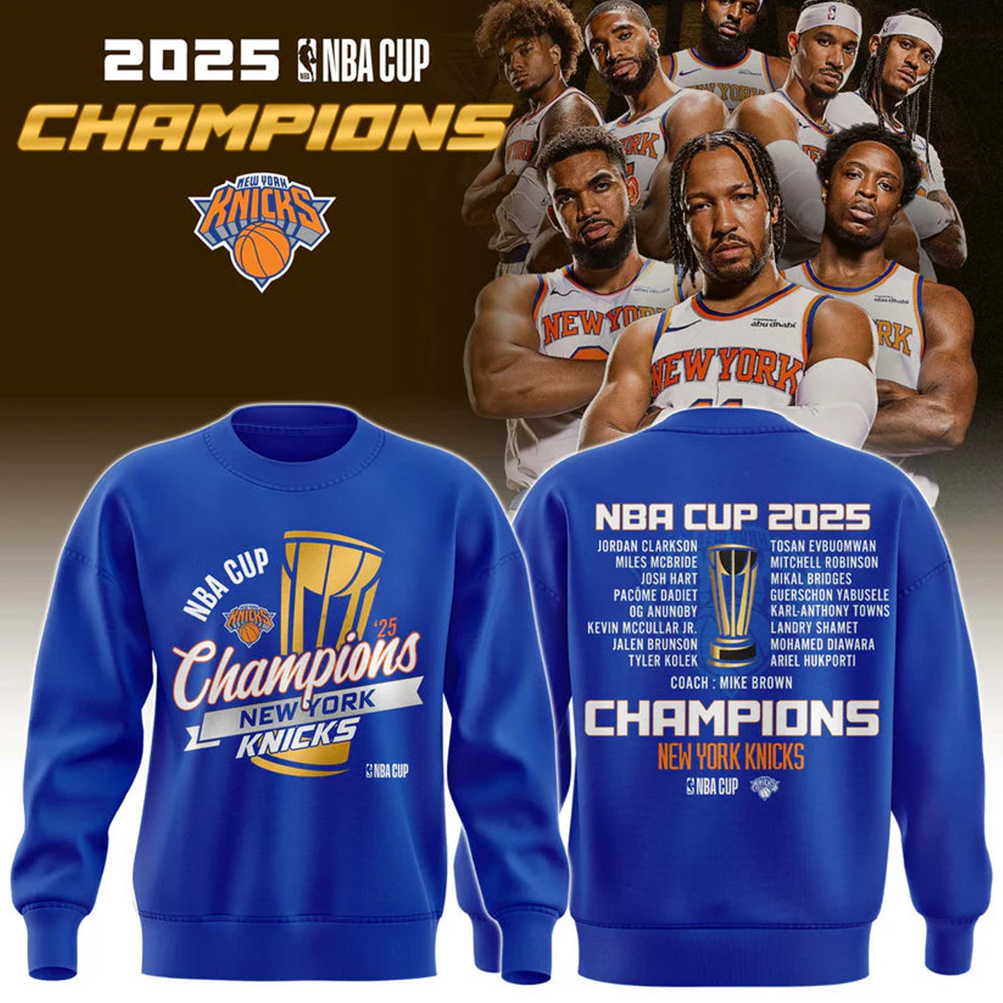 NYK x NBA 2025 NBA Cup Champions Aparael V1 DATND TANTD