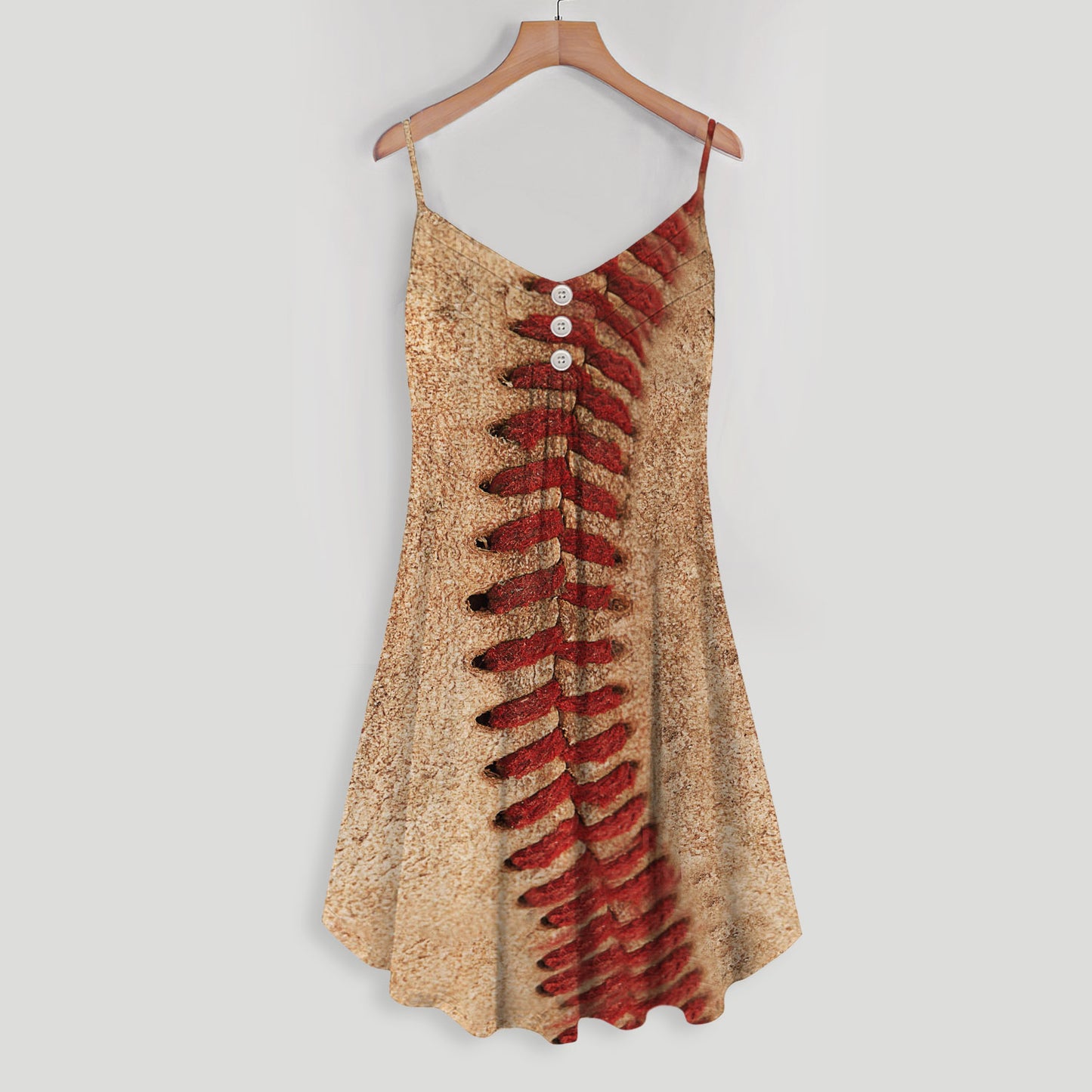 Baseball Spaghetti Strap Summer Dress | Sleeveless V Neck Mini Dress | Sundress