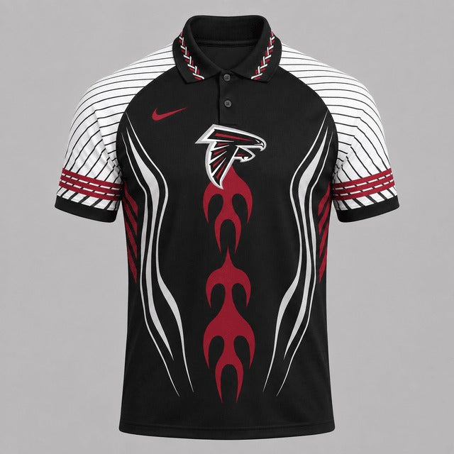 AF Premium NFL Flame Stripe Athletic Polo Shirt