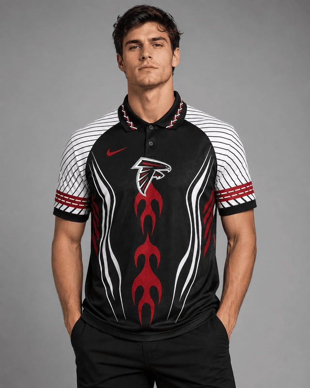 AF Premium NFL Flame Stripe Athletic Polo Shirt