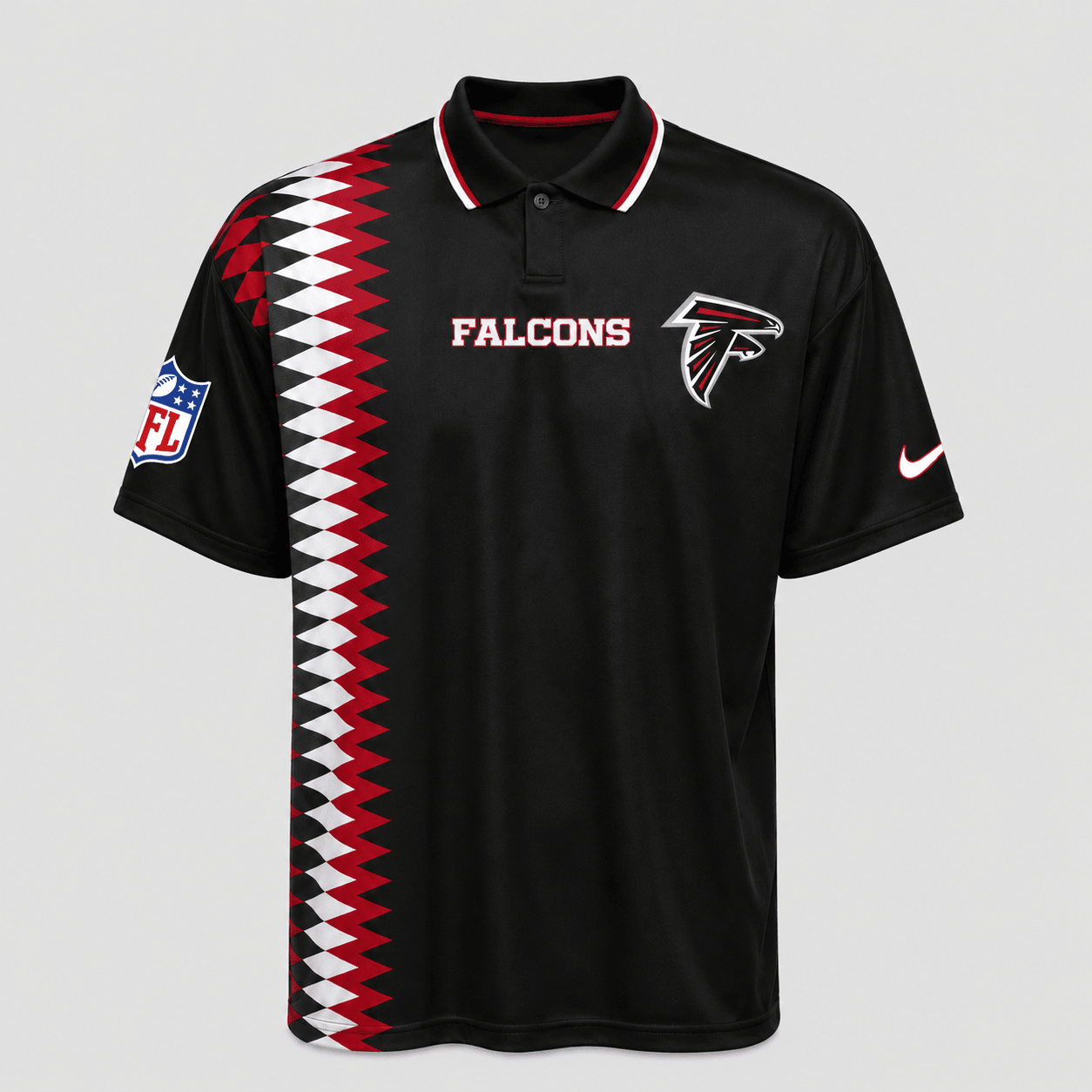 AF Premium NFL Men’s Sporty Zigzag Stripe Polo Shirt