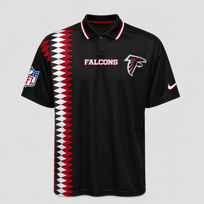 AF Premium NFL Men’s Sporty Zigzag Stripe Polo Shirt
