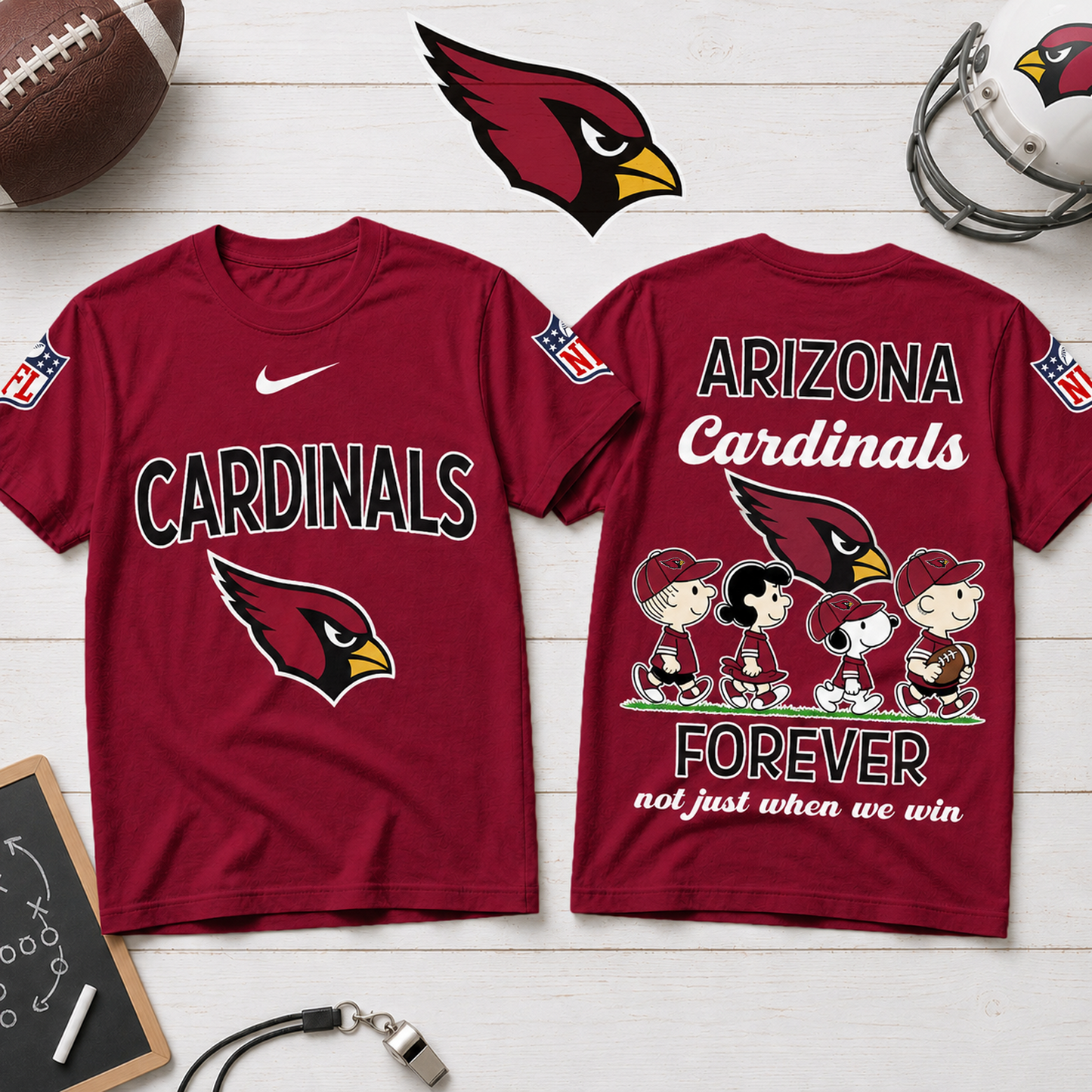 ARI x NFL Forever ƒ?? Peanuts Football Fan 3D Shirt 2007