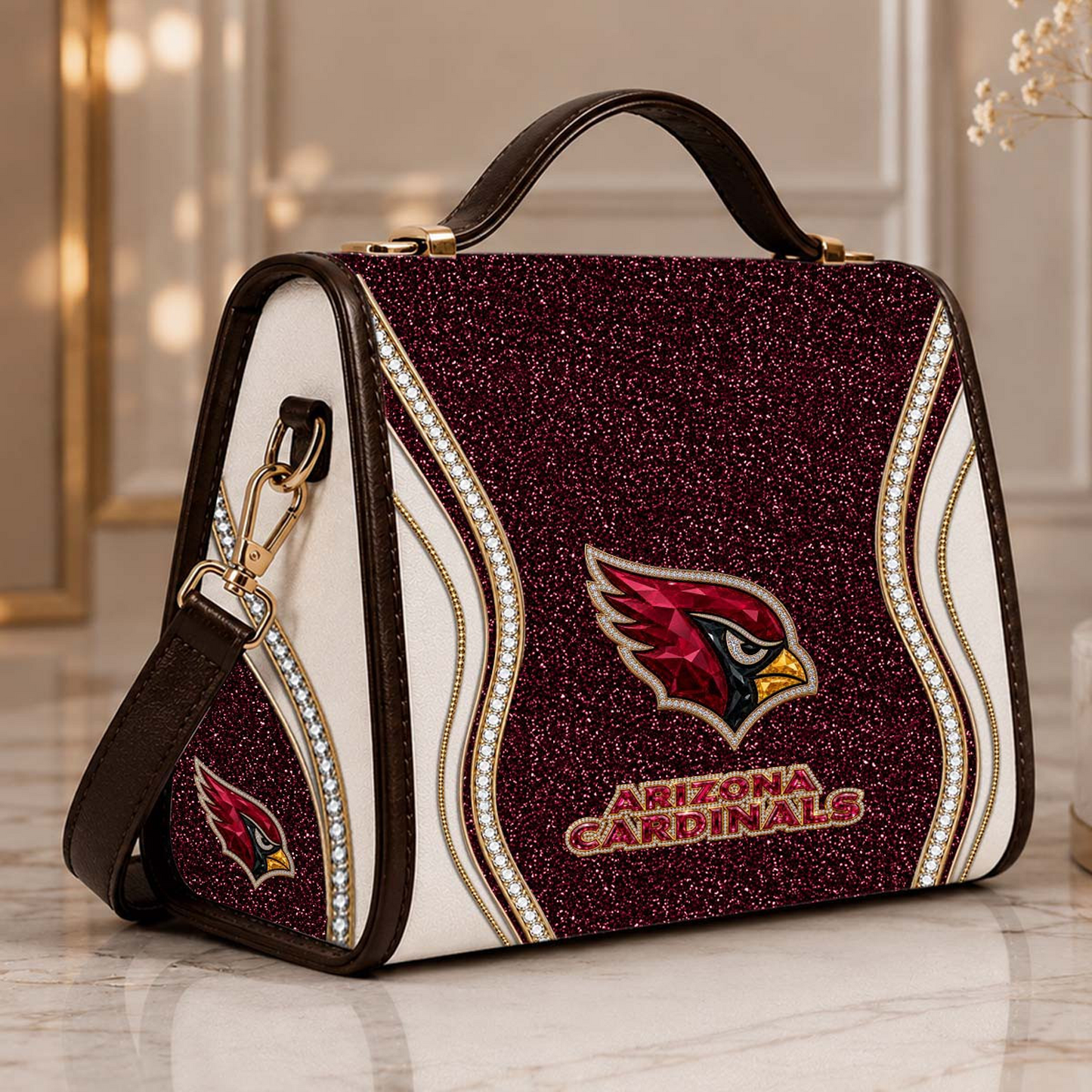 ARI x NFL Glitter Leather Handbag