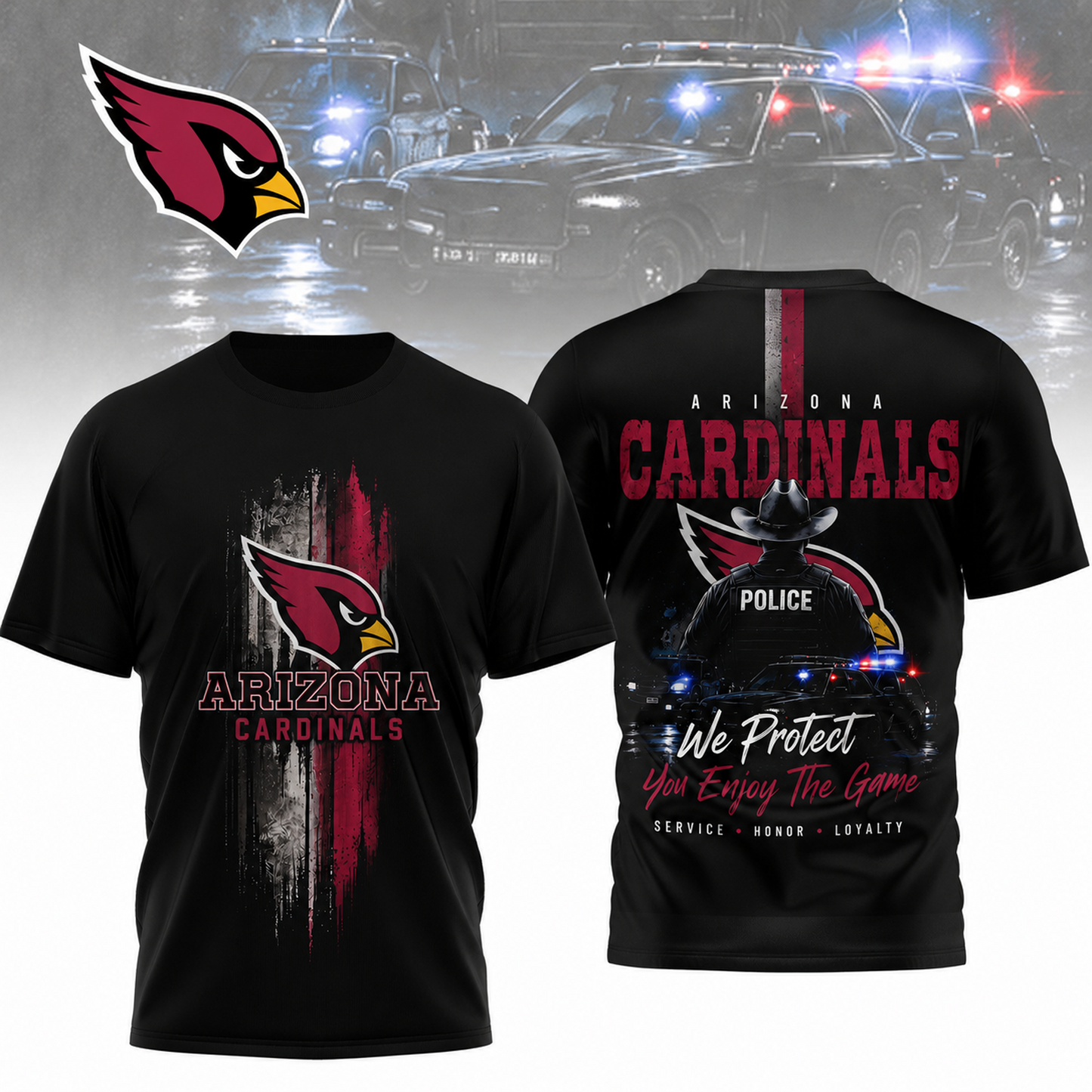 ARI x NFL Premium Police Tribute Team 3D Shirt