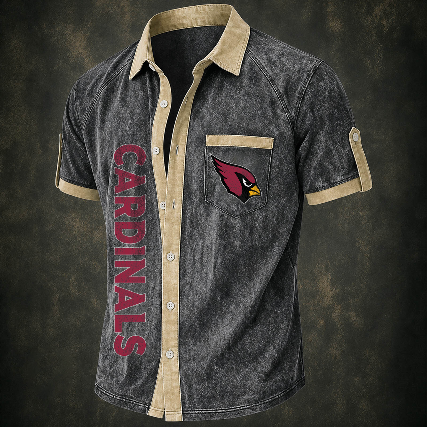 ARI x NFL Short-Sleeve Button-Up Sports Shirt