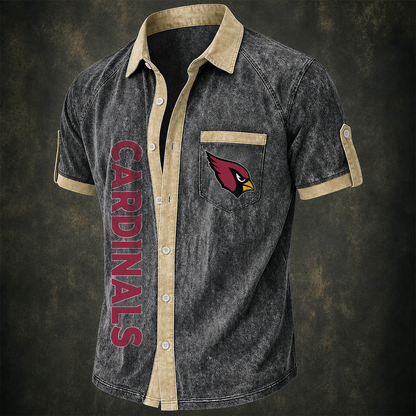 ARI x NFL Short-Sleeve Button-Up Sports Shirt