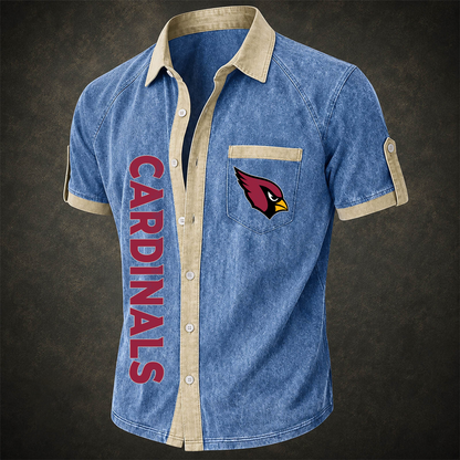 ARI x NFL Short-Sleeve Button-Up Sports Shirt