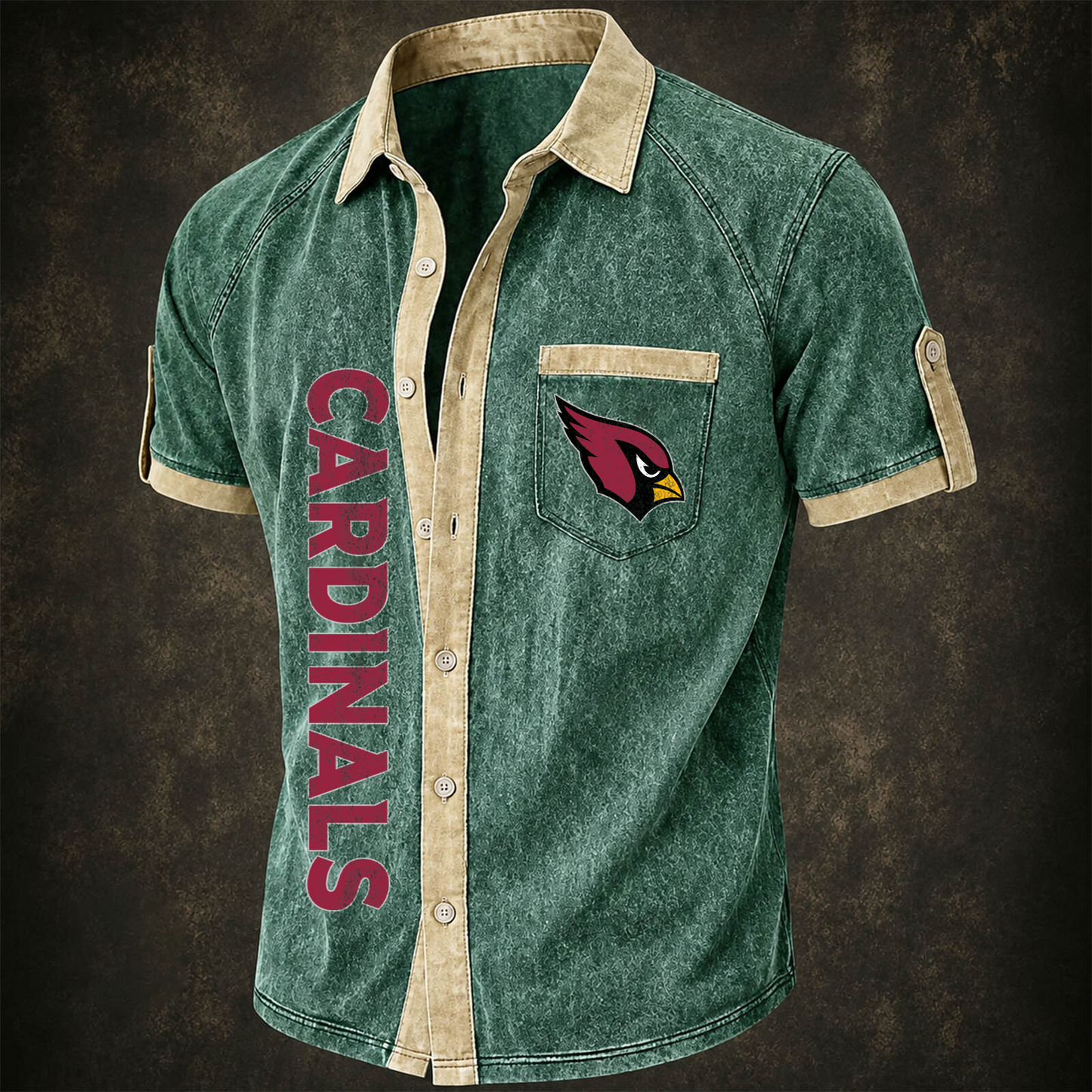 ARI x NFL Short-Sleeve Button-Up Sports Shirt