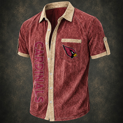 ARI x NFL Short-Sleeve Button-Up Sports Shirt