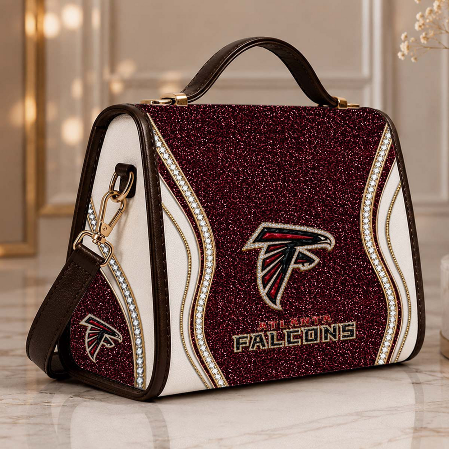ATL x NFL Glitter Leather Handbag