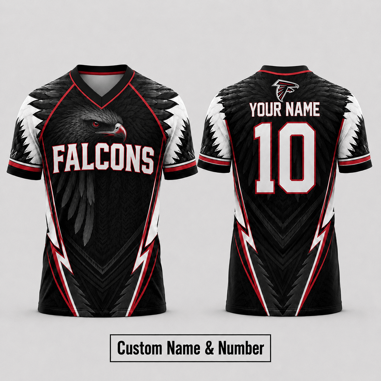 ATL x  NFL Premium Custom Name And Number Jersey For Fierce Football Fans