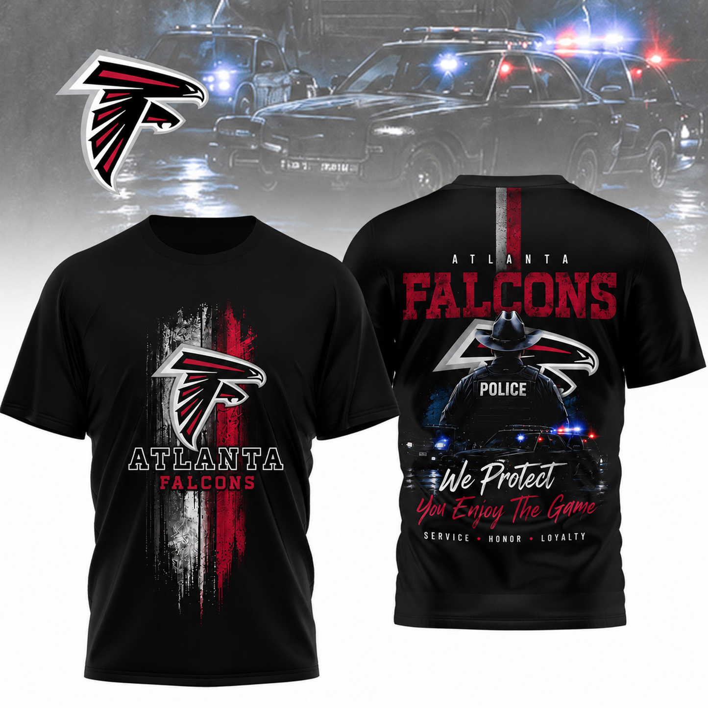 ATL x NFL Premium Police Tribute Team 3D Shirt