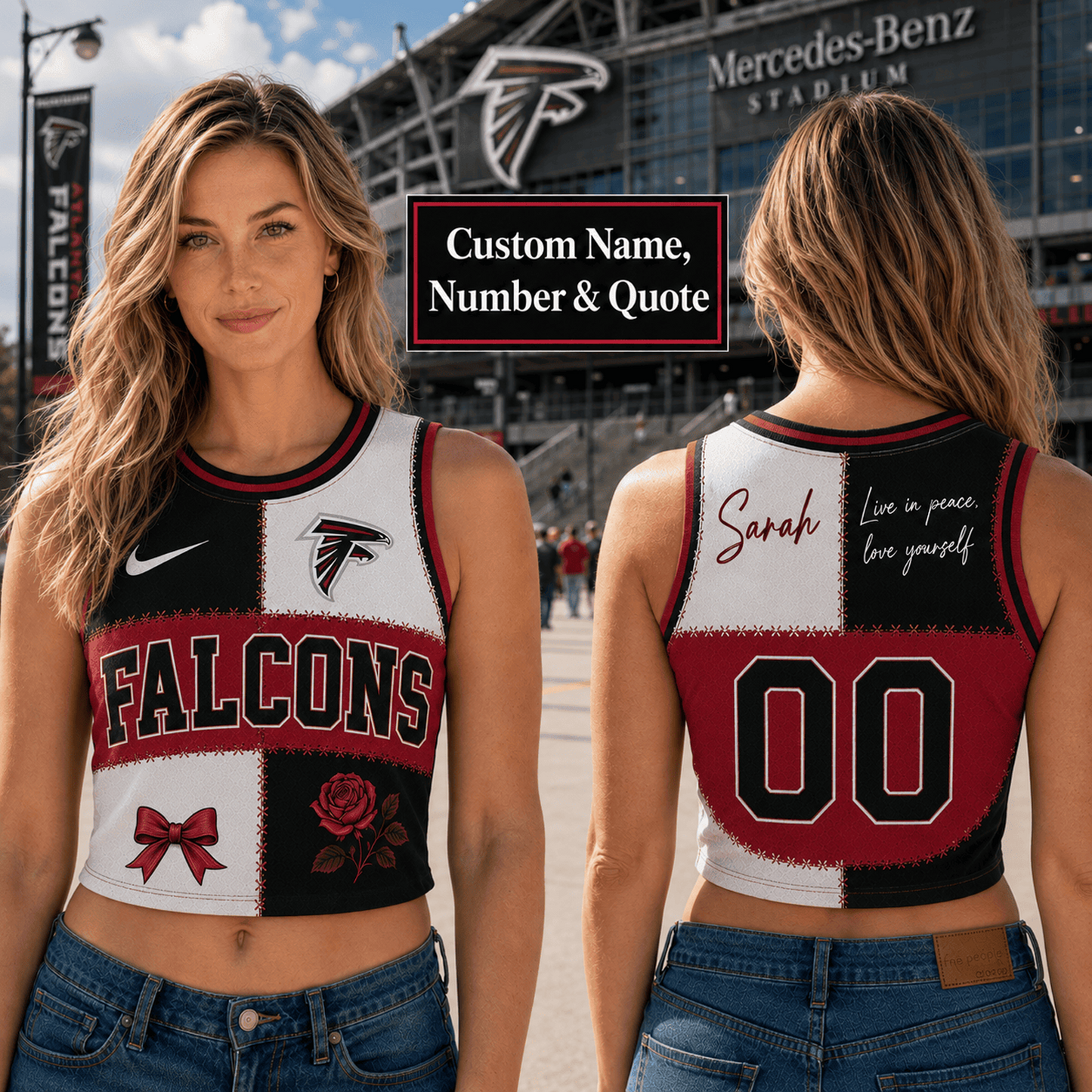 ATL x NFL Premium Women Croptop Tank Top