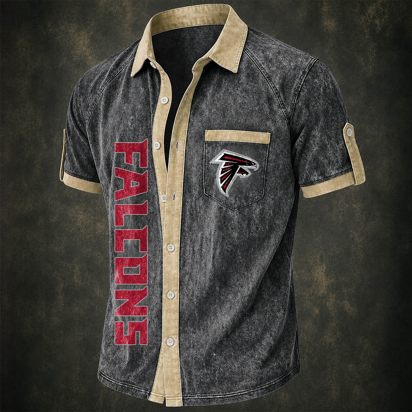 ATL x NFL Short-Sleeve Button-Up Sports Shirt