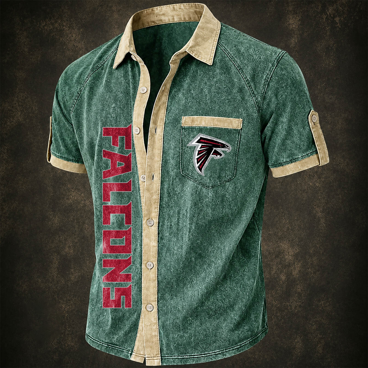 ATL x NFL Short-Sleeve Button-Up Sports Shirt