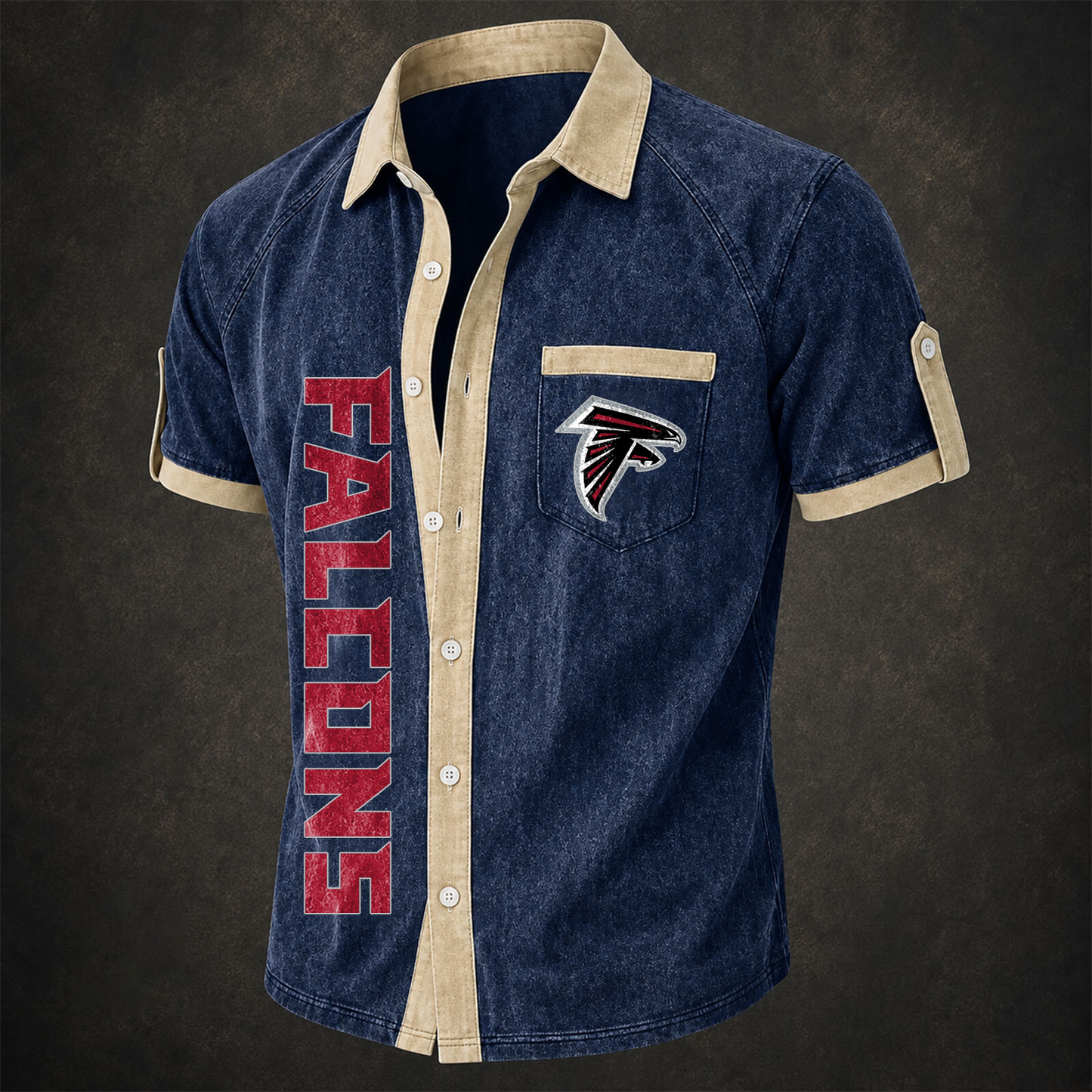 ATL x NFL Short-Sleeve Button-Up Sports Shirt