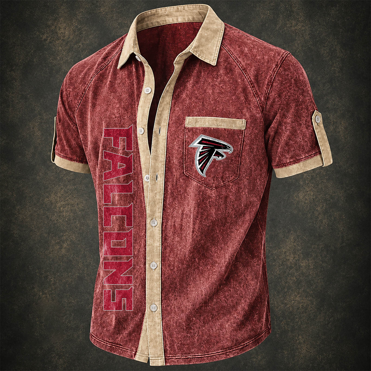 ATL x NFL Short-Sleeve Button-Up Sports Shirt