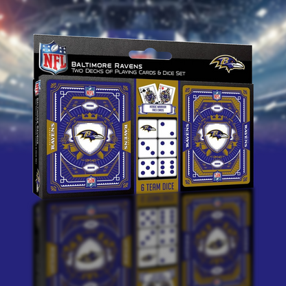 BAL x NFL 2-Pack Playing Cards & Dice Set