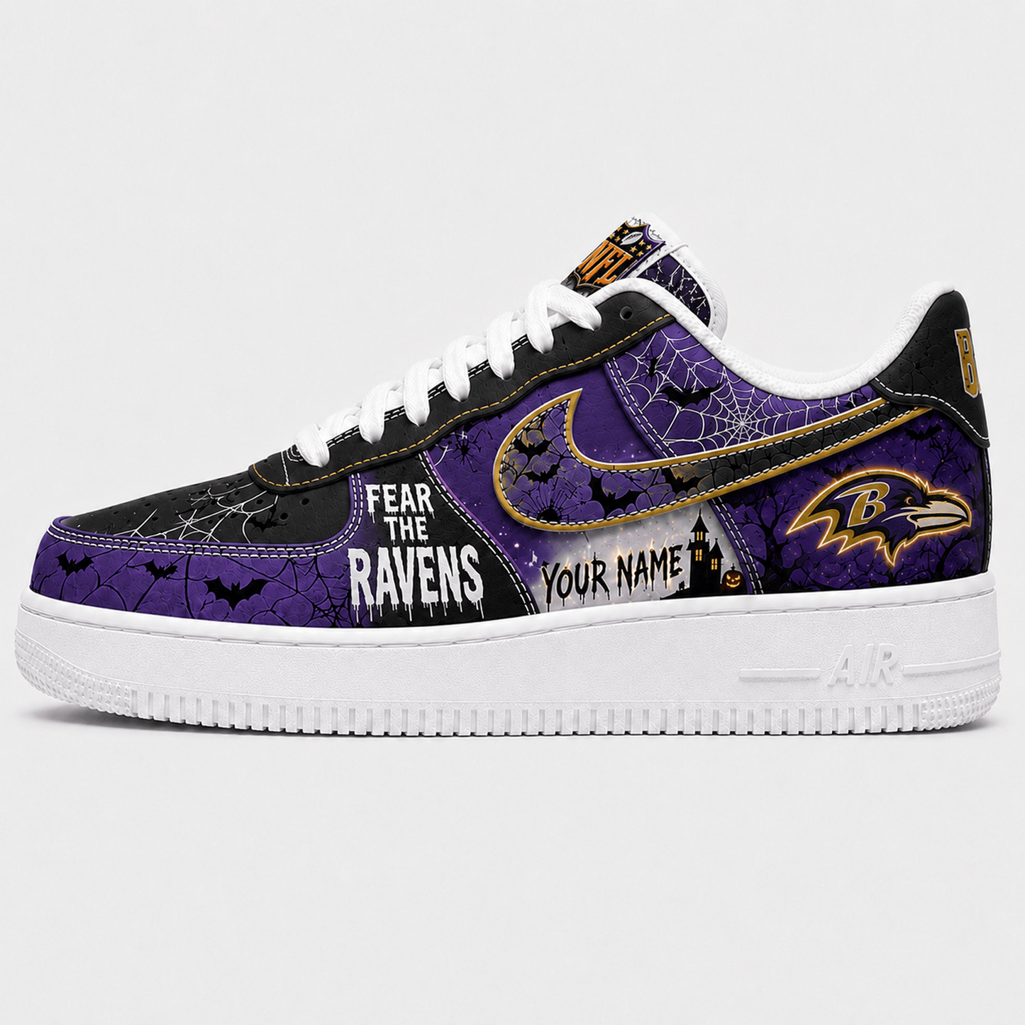 BAL x NFL Fear The Team Halloween AF1 Sneakers 1807