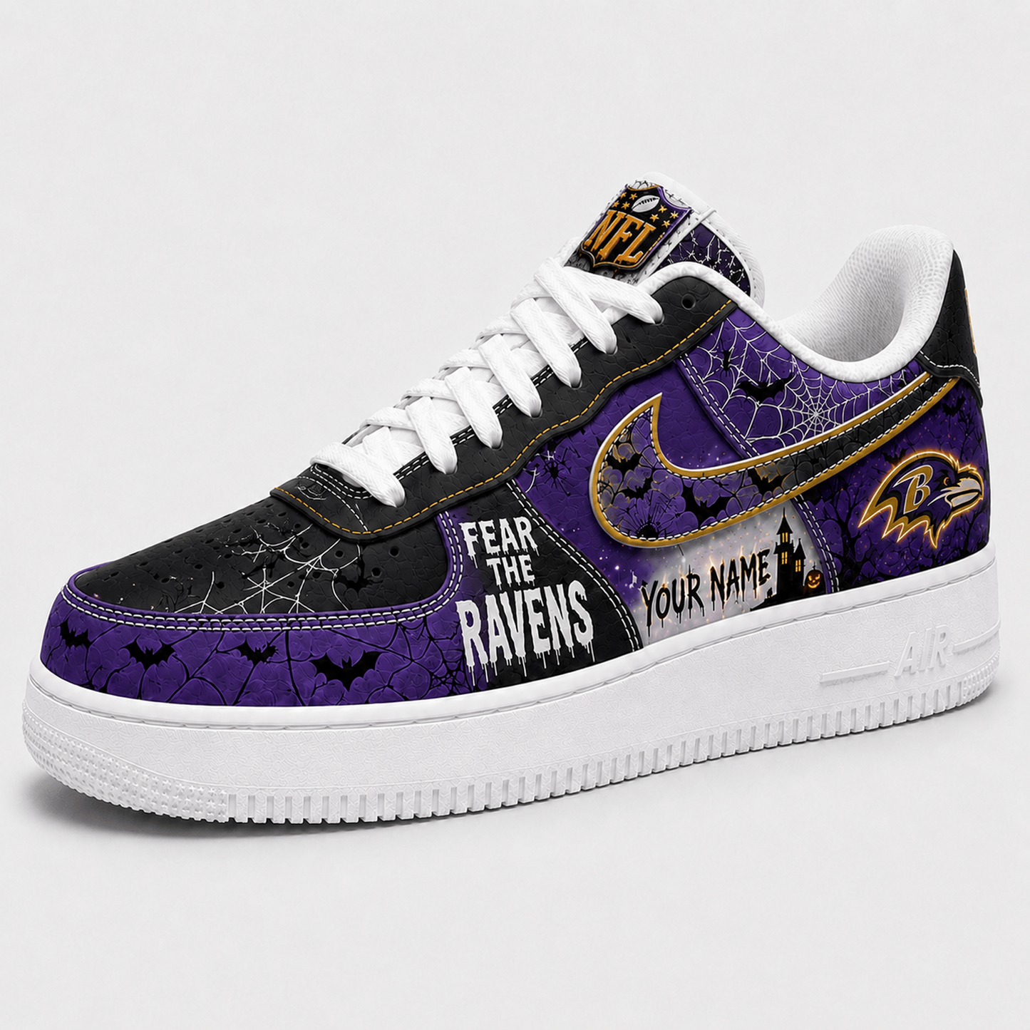 BAL x NFL Fear The Team Halloween AF1 Sneakers 1807