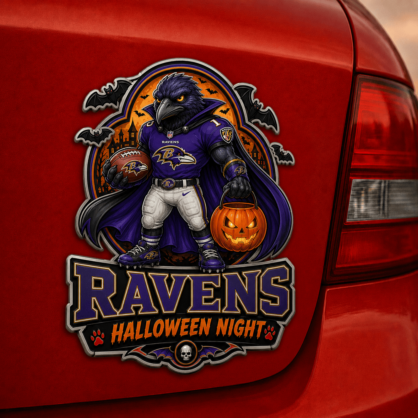 BAL x NFL Halloween Edition Car Namge Badge