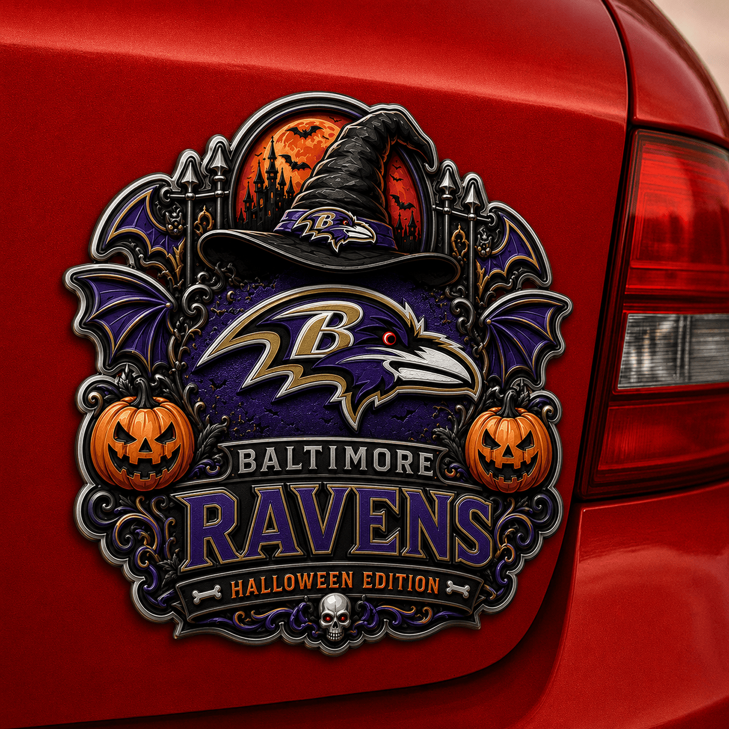 BAL x NFL Halloween Edition Car Namge Badge