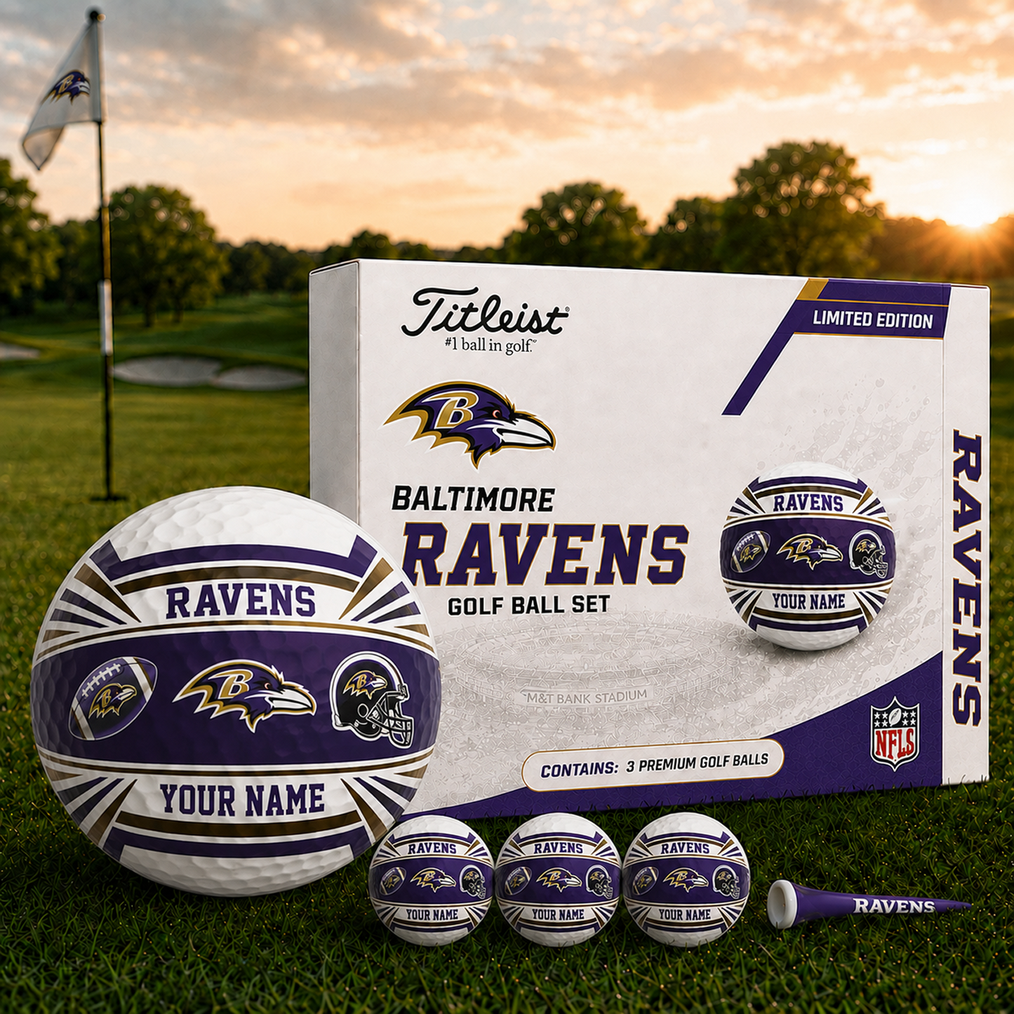 BAL x NFL Inspired Golf Ball Set  3 Premium Golf Balls V2