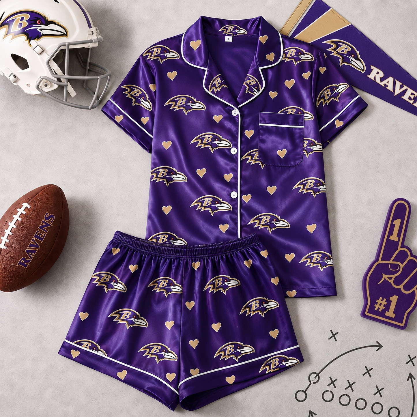 BAL x NFL Love Satin Pajamas Set