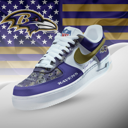 BAL x NFL Personalized Team Icon AF1 Shoes
