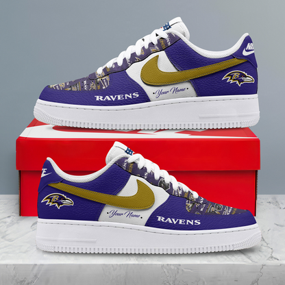 BAL x NFL Personalized Team Icon AF1 Shoes