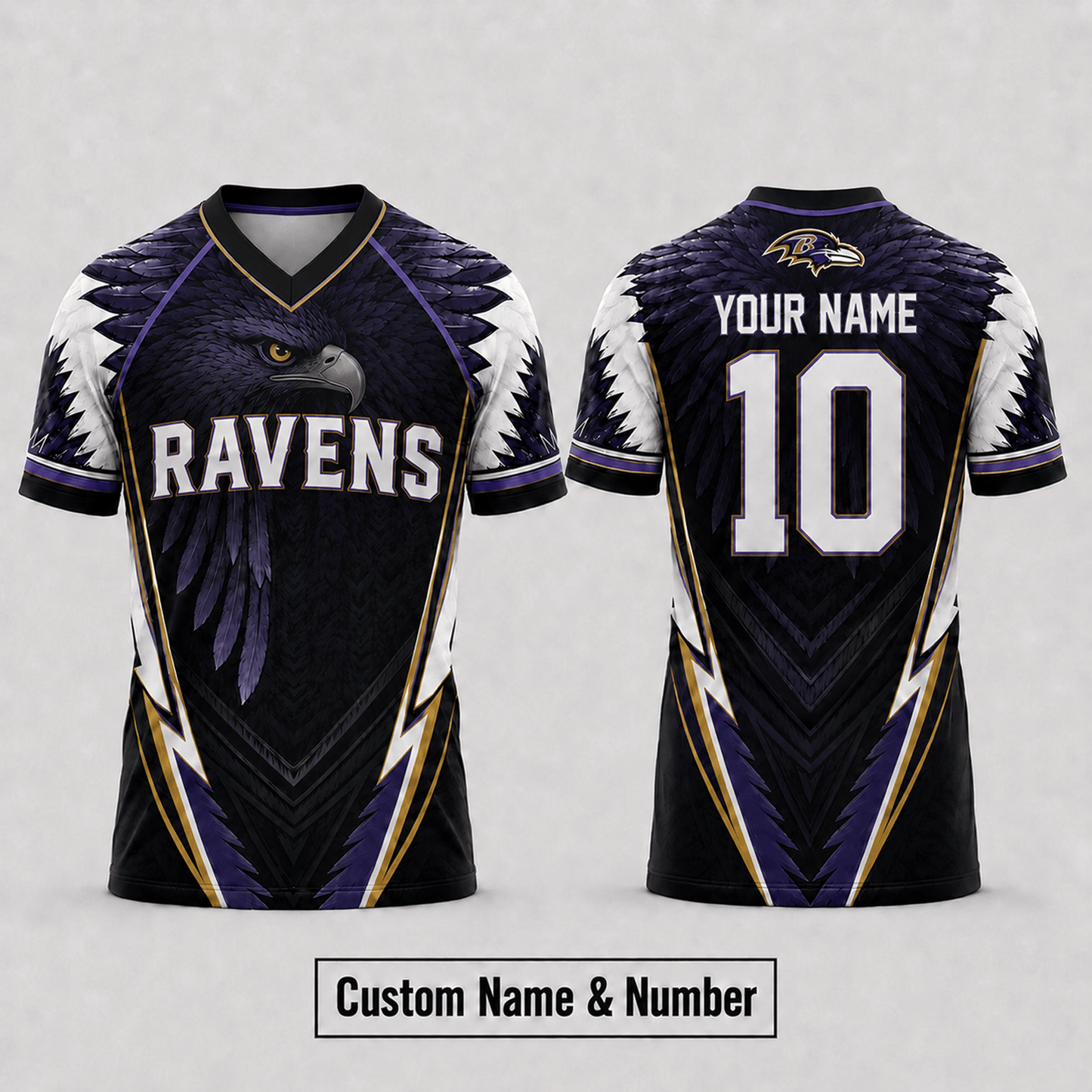 BAL x  NFL Premium Custom Name And Number Jersey For Fierce Football Fans