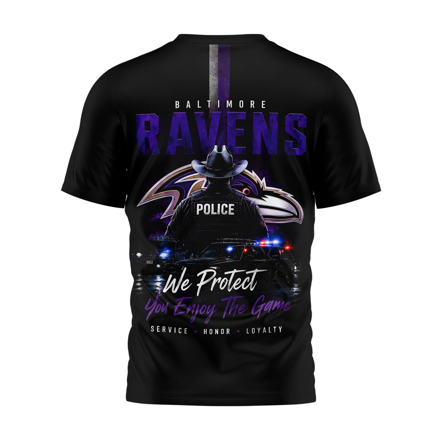 BAL x NFL Premium Police Tribute Team 3D Shirt