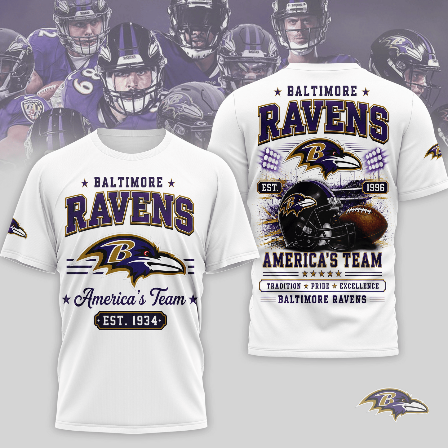BAL x NFL Premium Team Tradition Pride 3D Shirt