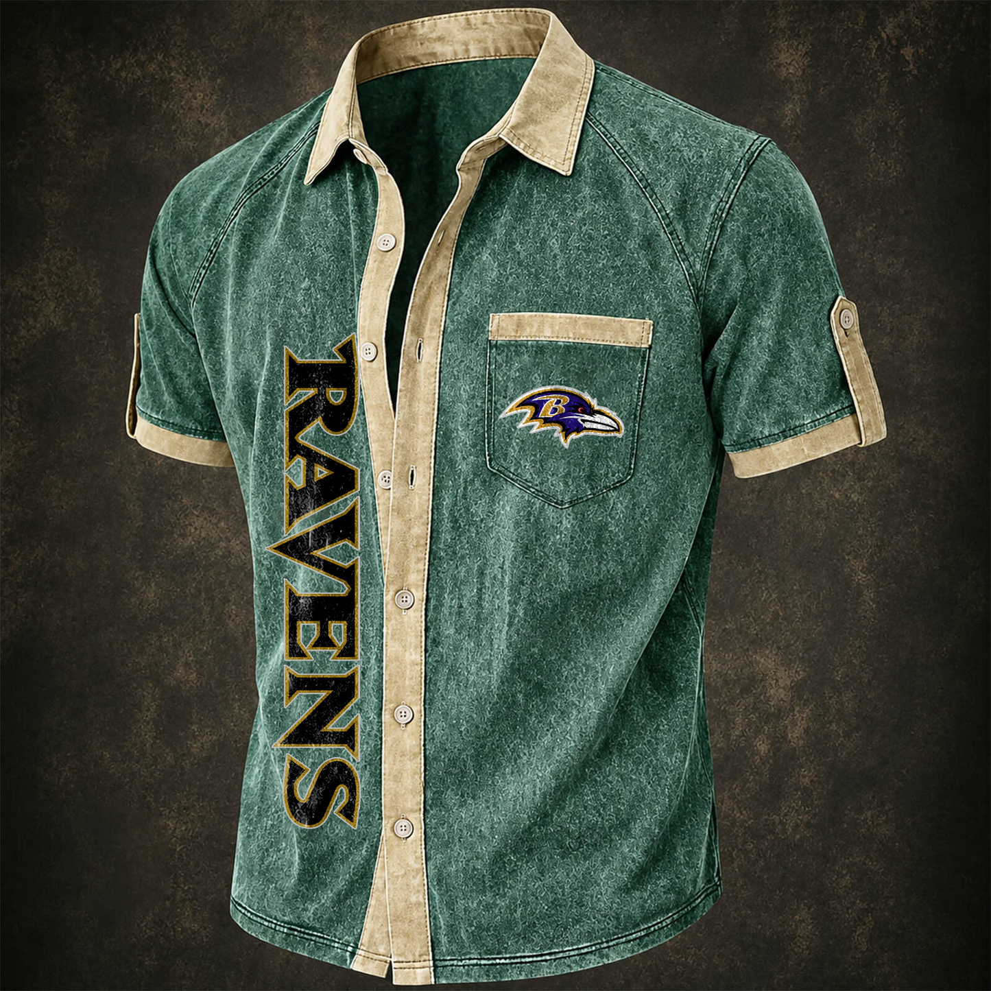 BAL x NFL Short-Sleeve Button-Up Sports Shirt