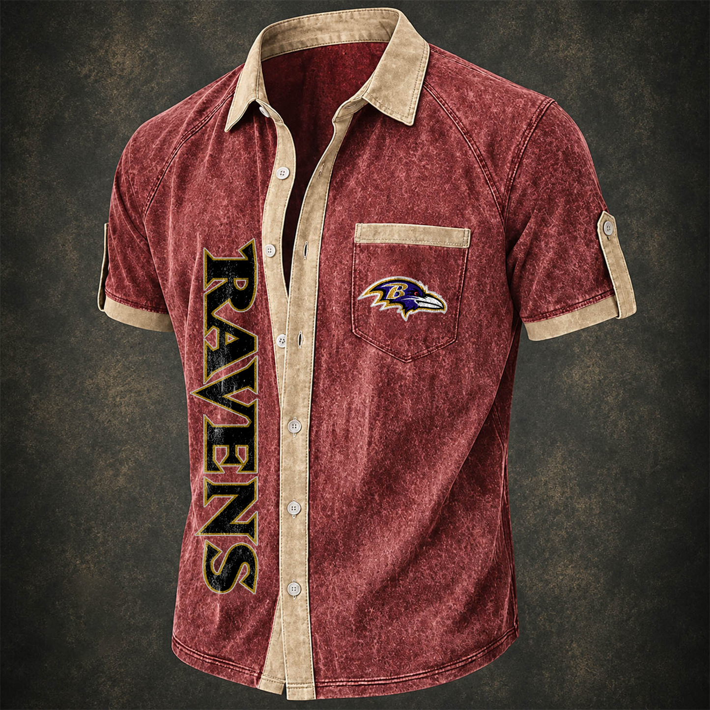 BAL x NFL Short-Sleeve Button-Up Sports Shirt