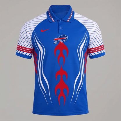 BB Premium NFL Flame Stripe Athletic Polo Shirt