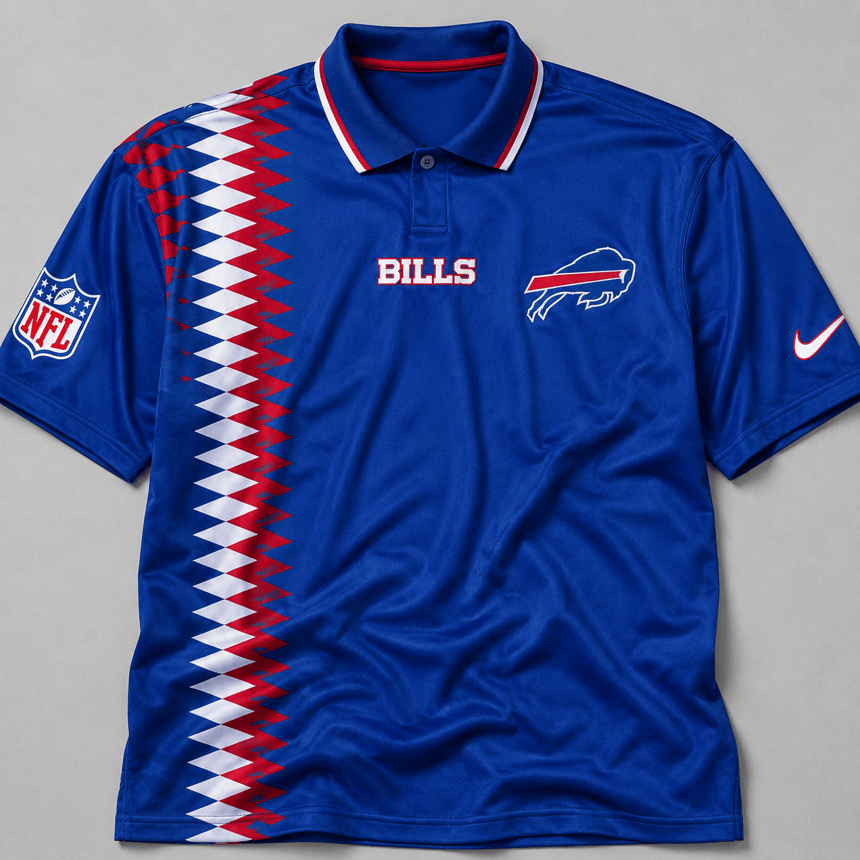 BB Premium NFL Men’s Sporty Zigzag Stripe Polo Shirt