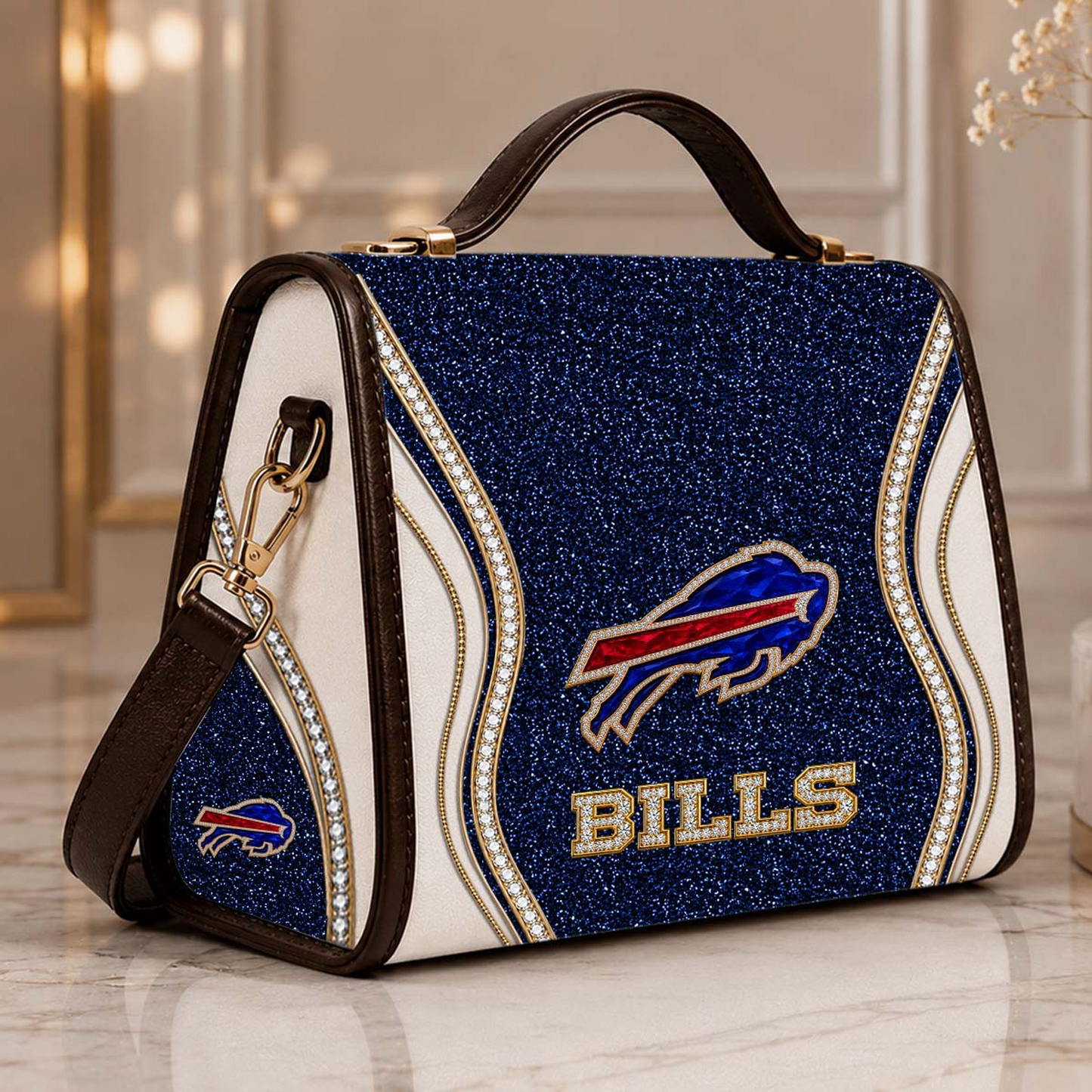 BUF x NFL Glitter Leather Handbag
