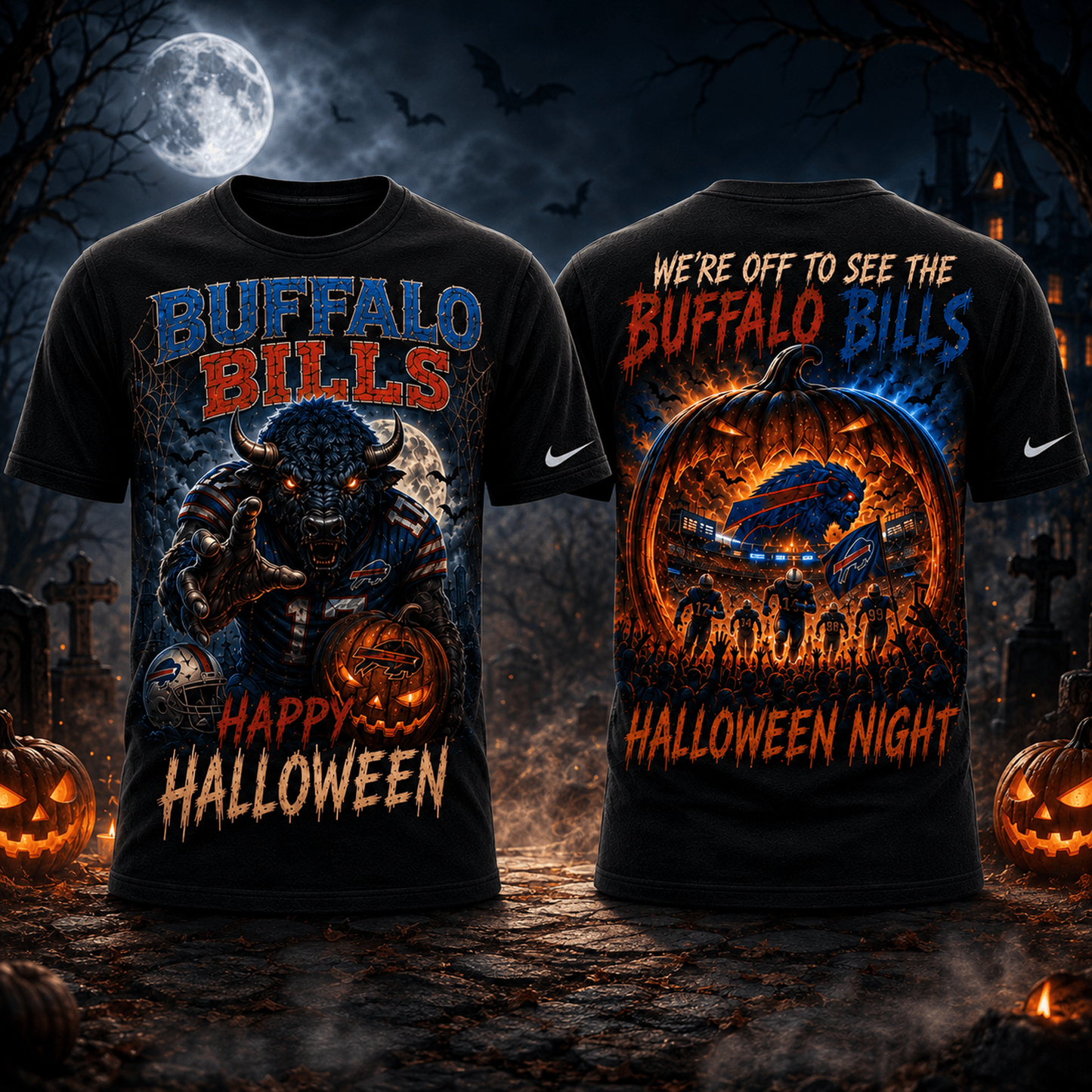 BUF x NFL Halloween Game Day 3D Shirt