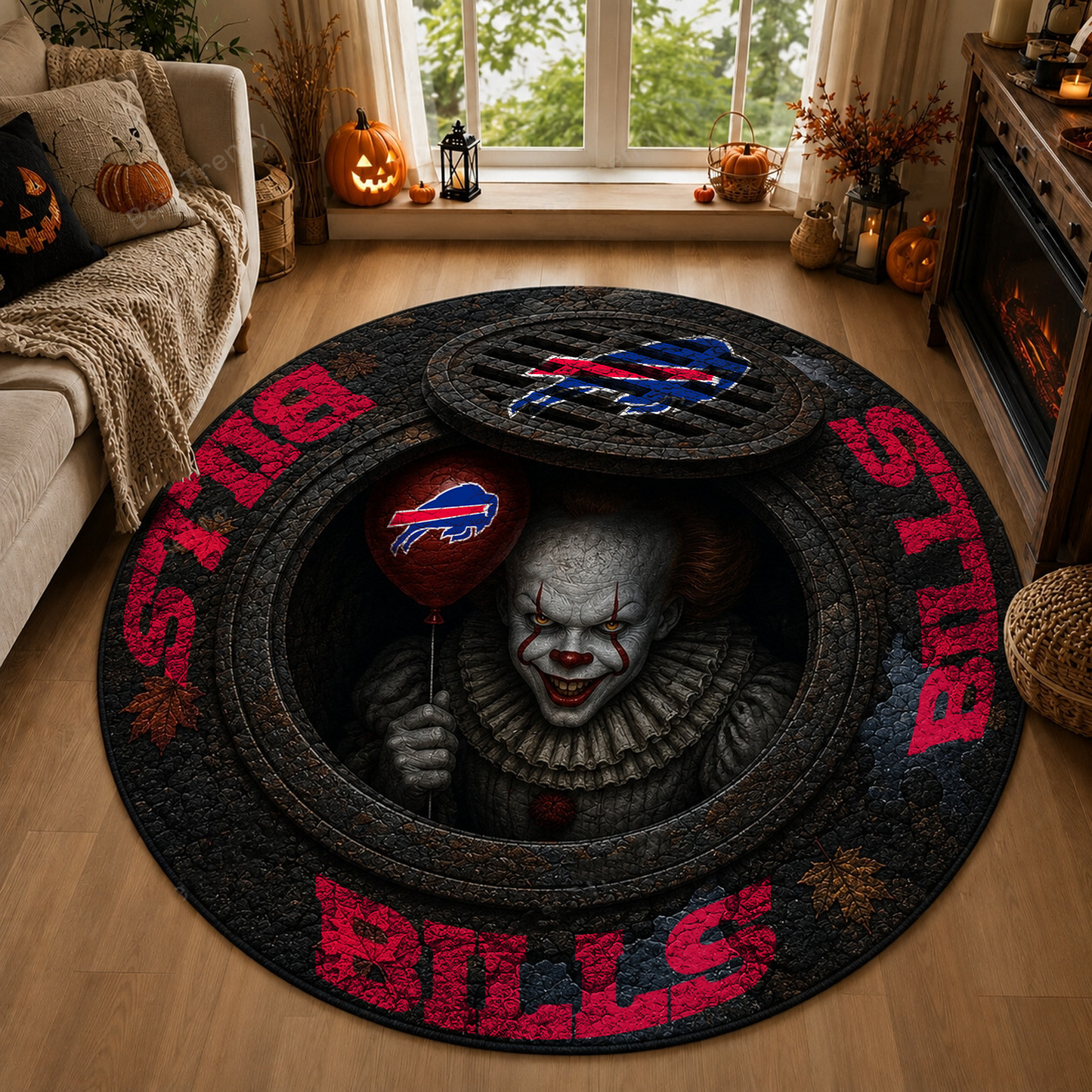 BUF x NFL Halloween IT Rug