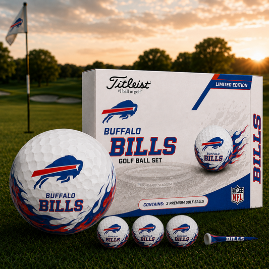 BUF x NFL Inspired Golf Ball Set  3 Premium Golf Balls