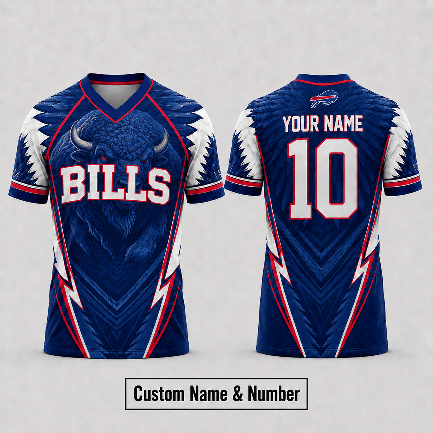 BUF x  NFL Premium Custom Name And Number Jersey For Fierce Football Fans