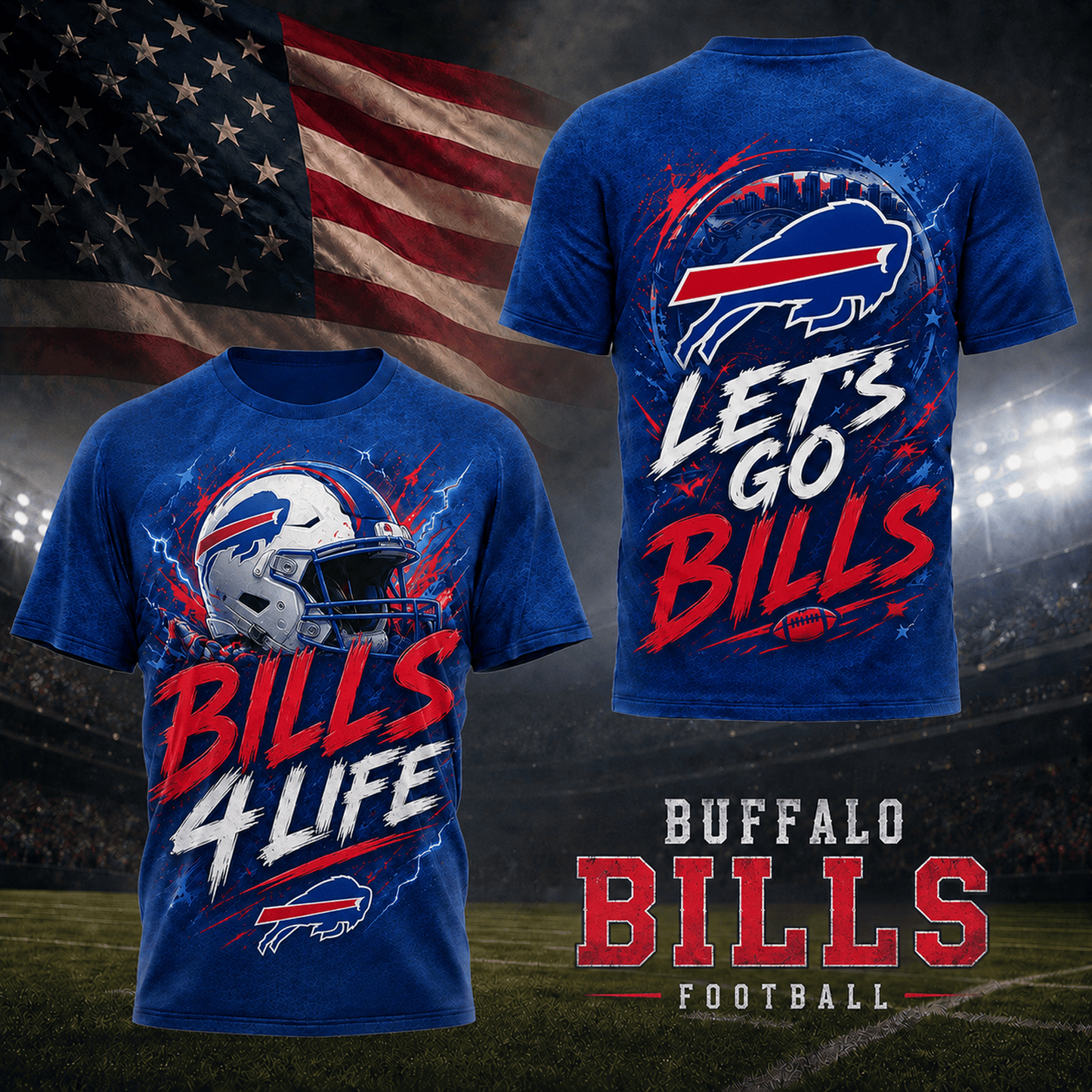 BUF x NFL Premium Fan For Life 3D Shirt